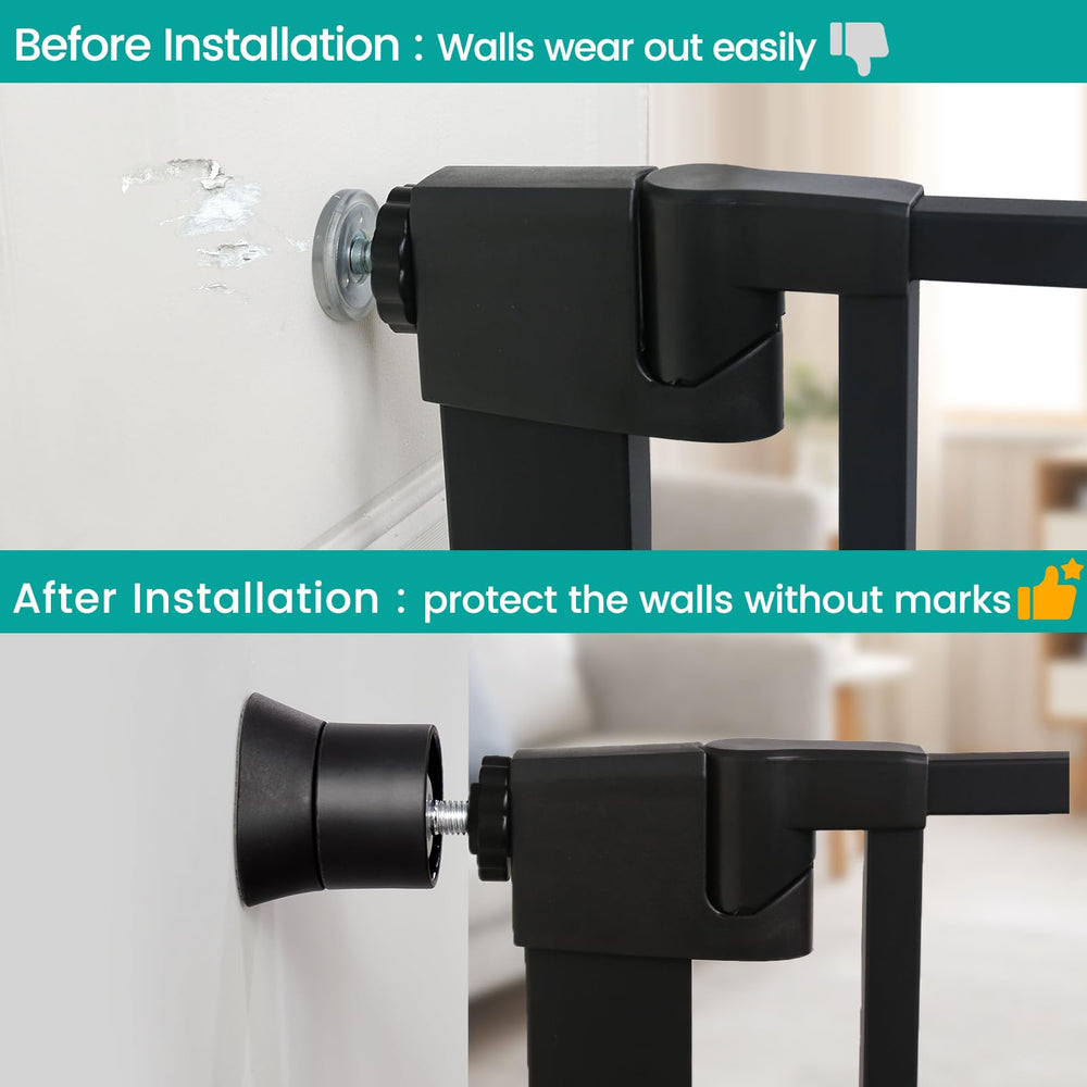 Mumeasy non-slip wall cups ensure secure gate placement without marks.