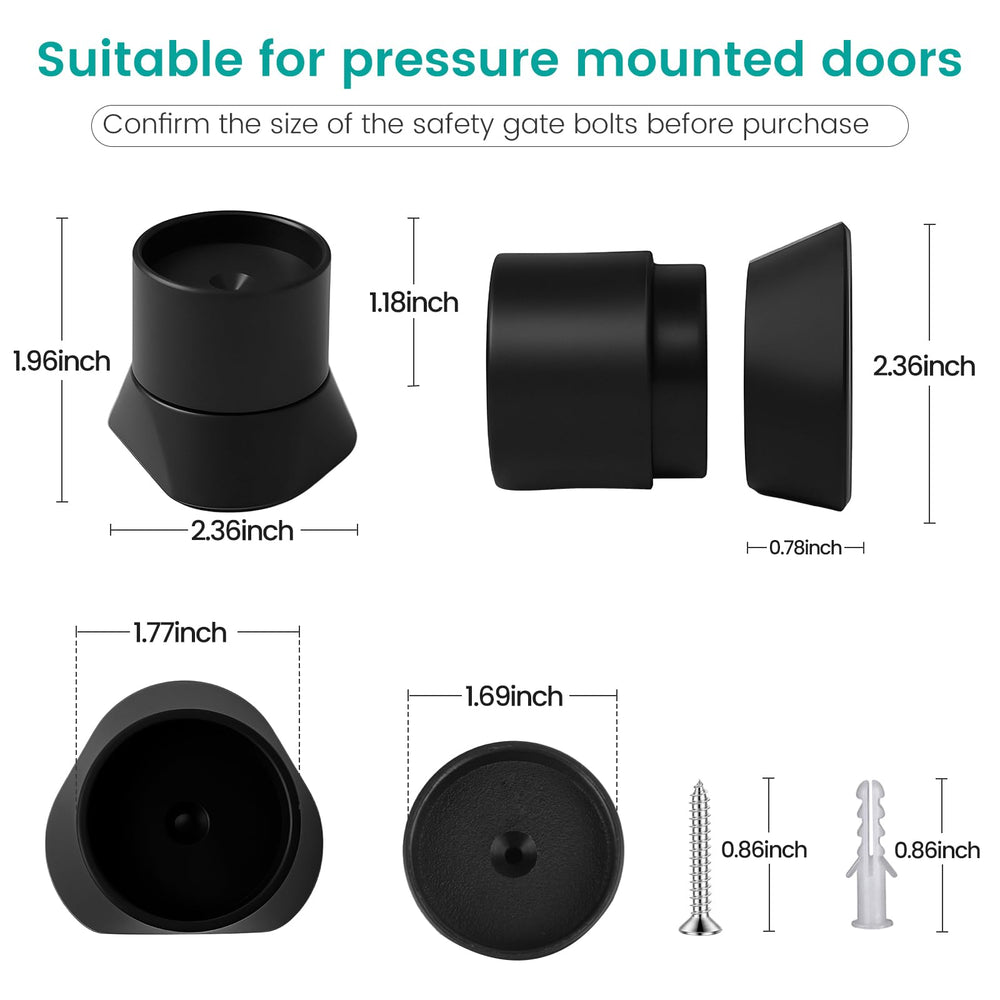 Mumeasy wall cup for pressure gates provides sturdy, non-slip wall support.