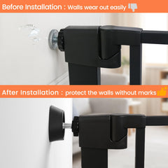 Secure wall cup protector setup for doorway use
