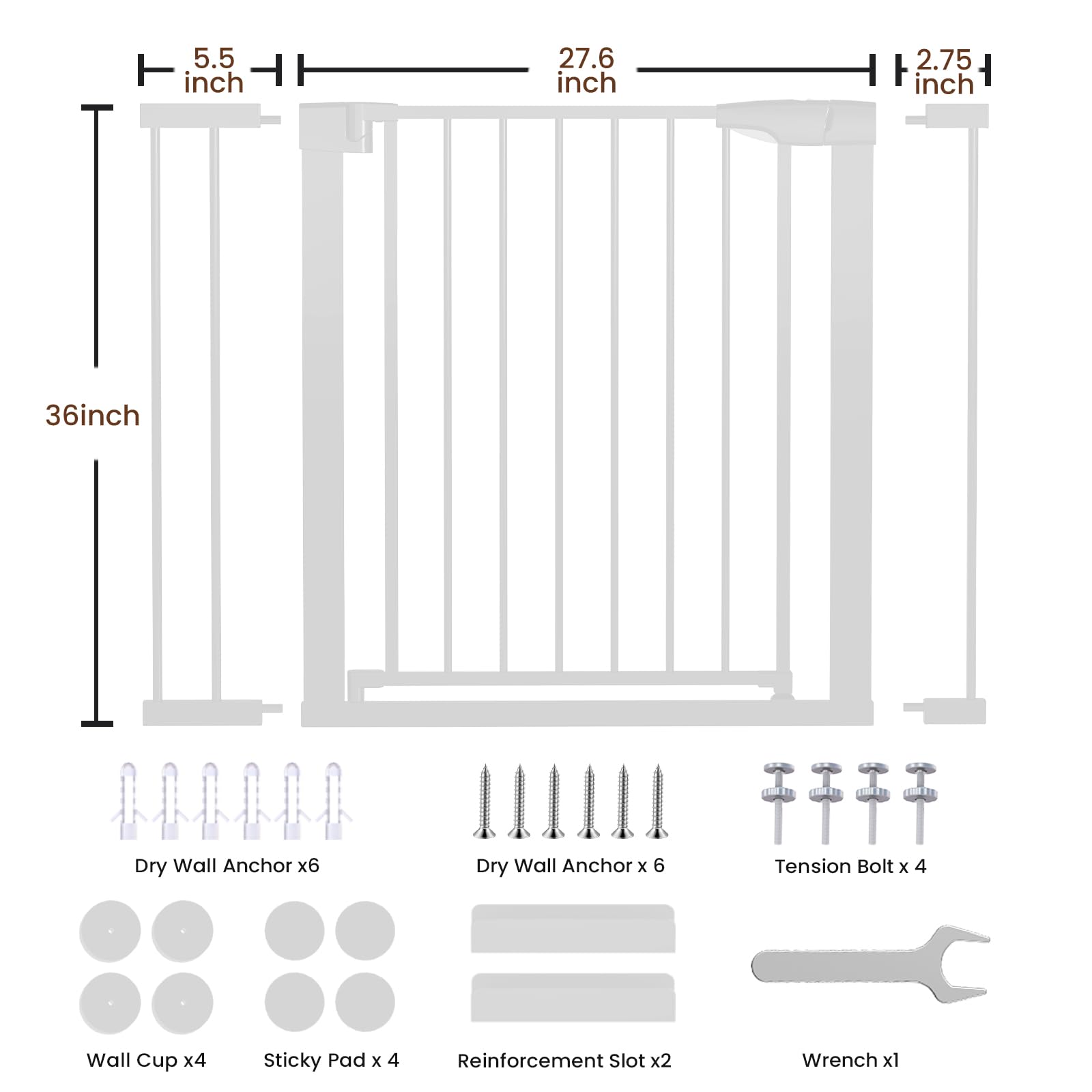 Mumeasy white dog gate design in a modern doorway