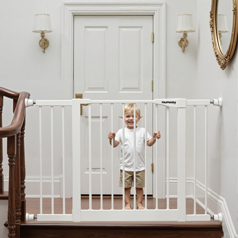 Mumeasy white gate extension kit ready for universal use
