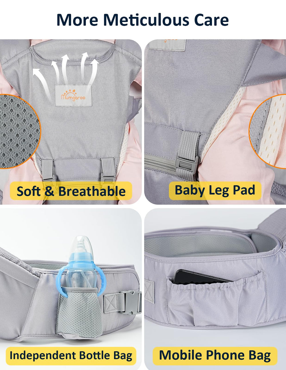 Mumgaroo newborn position showcases infant seating option