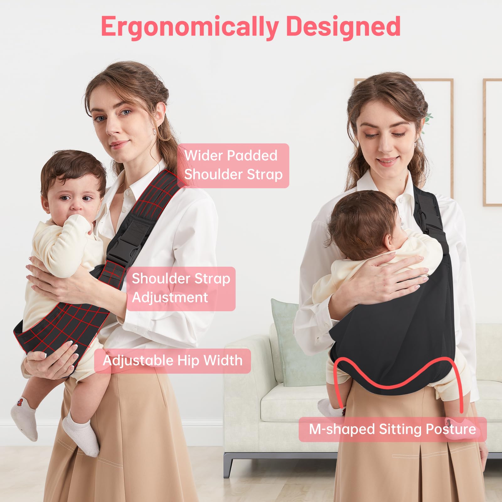 Mumgaroo sling with adjustable straps for a customizable, snug fit