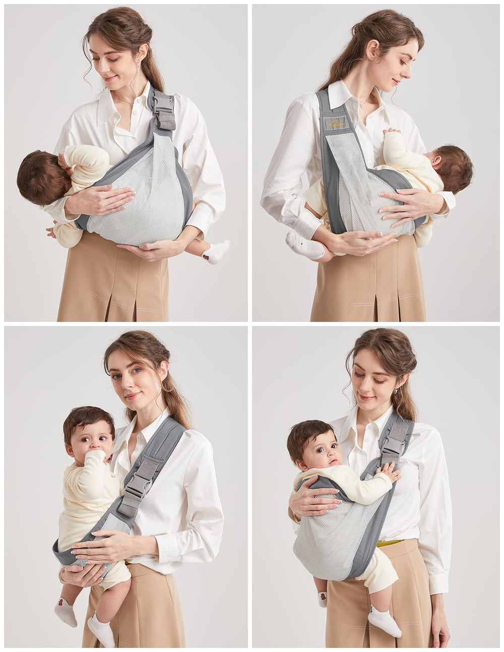 Mumgaroo ergonomic straps promote comfortable wear for parent and baby.