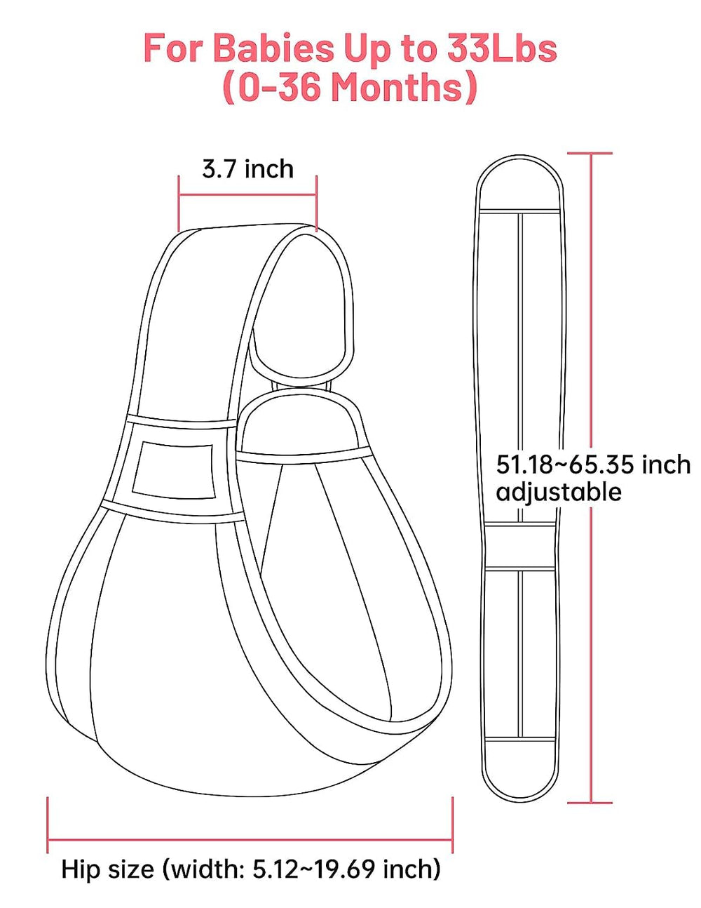 Mumgaroo grey sling fits easily in a diaper bag for outings