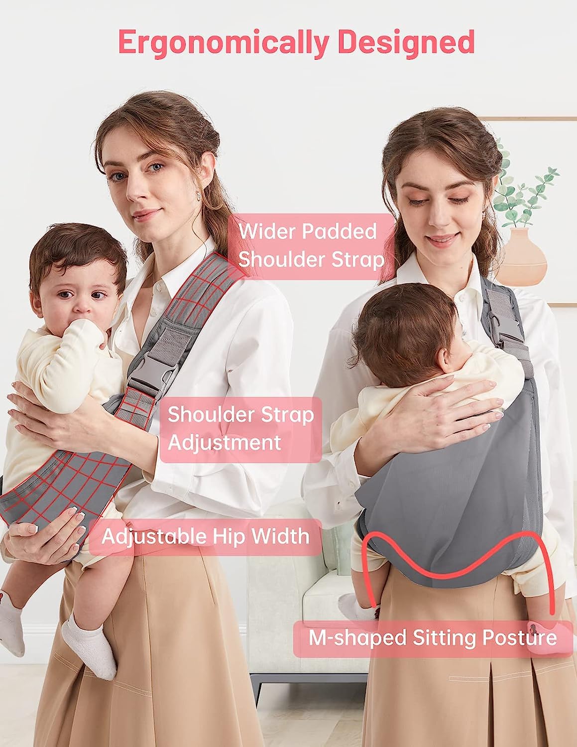 Mumgaroo ergonomic M-position support for comfortable wear