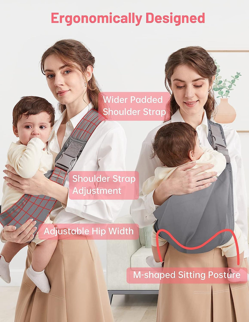 Mumgaroo ergonomic M-position support for comfortable wear