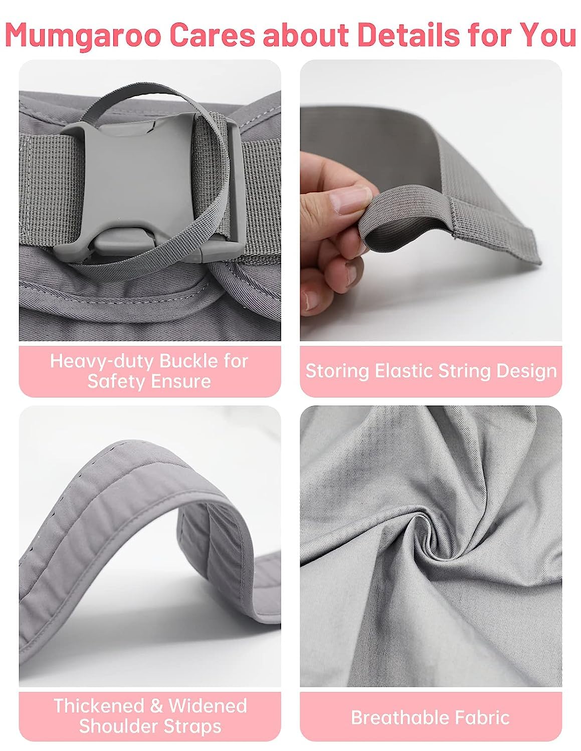 Mumgaroo ultralight sling folded compactly for portability