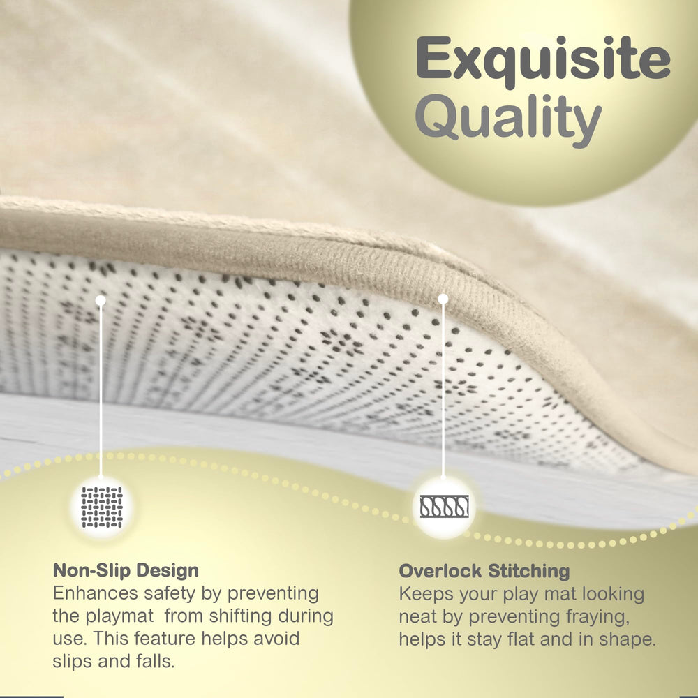 Mummentos Baby Play Mat features a non-slip bottom to stay put during play