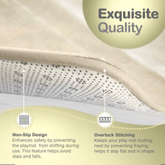 Mummentos Baby Play Mat features a non-slip bottom to stay put during play