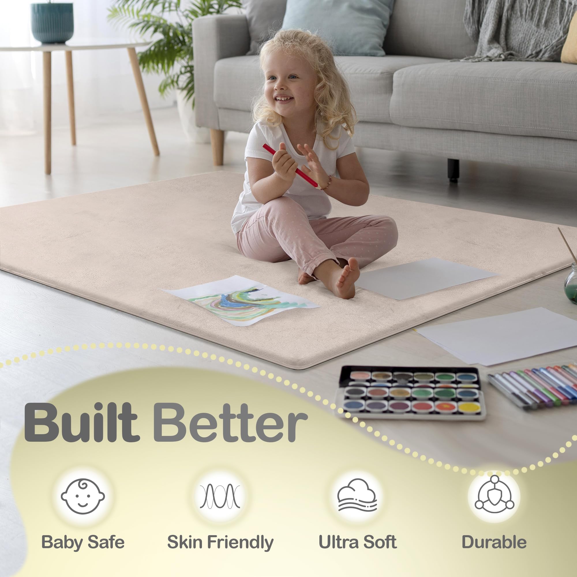 Mummentos Baby Play Mat waterproof surface for easy cleanup after spills