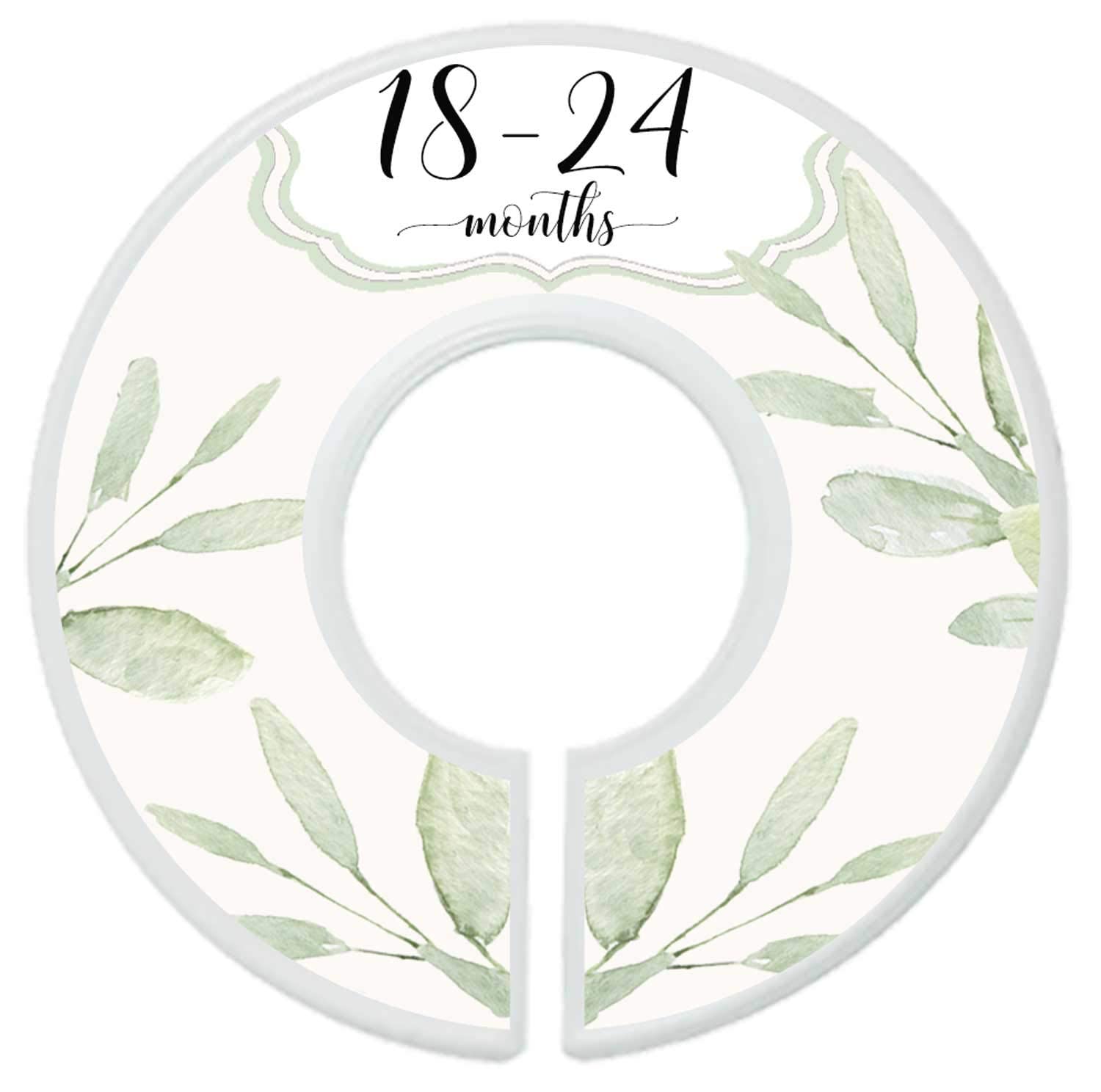 Mumsy Goose baby closet organization with greenery dividers in use.