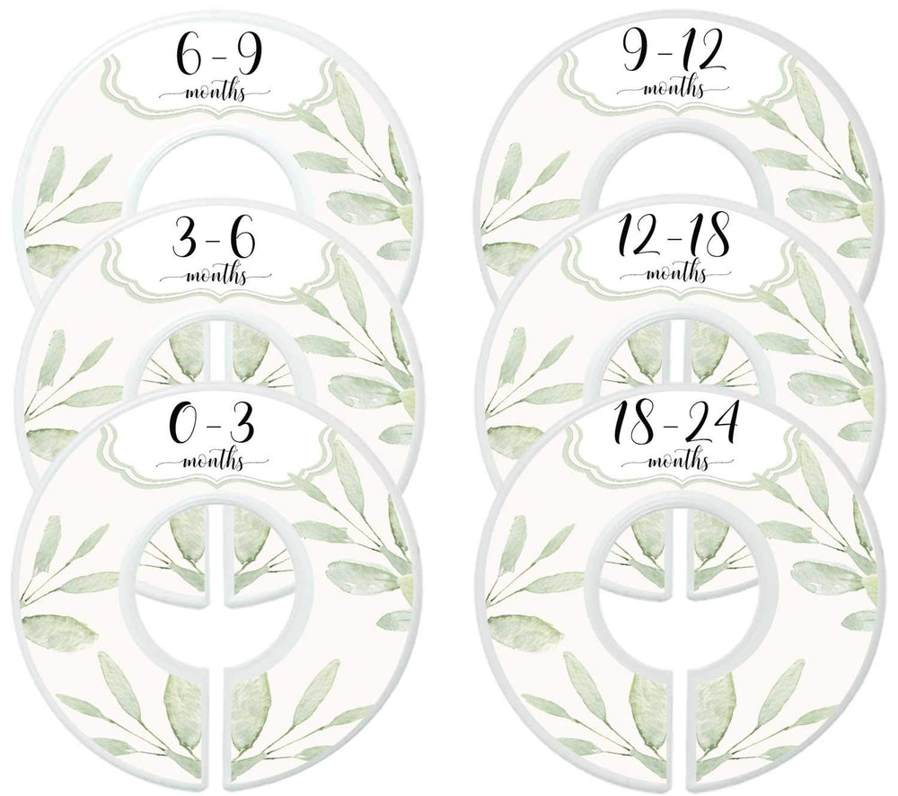 Mumsy Goose Baby Dividers greenery front view with easy-to-read labels.