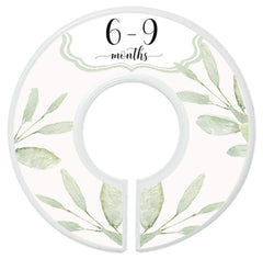 Mumsy Goose greenery size labels 0-3 to 18-24 for order.