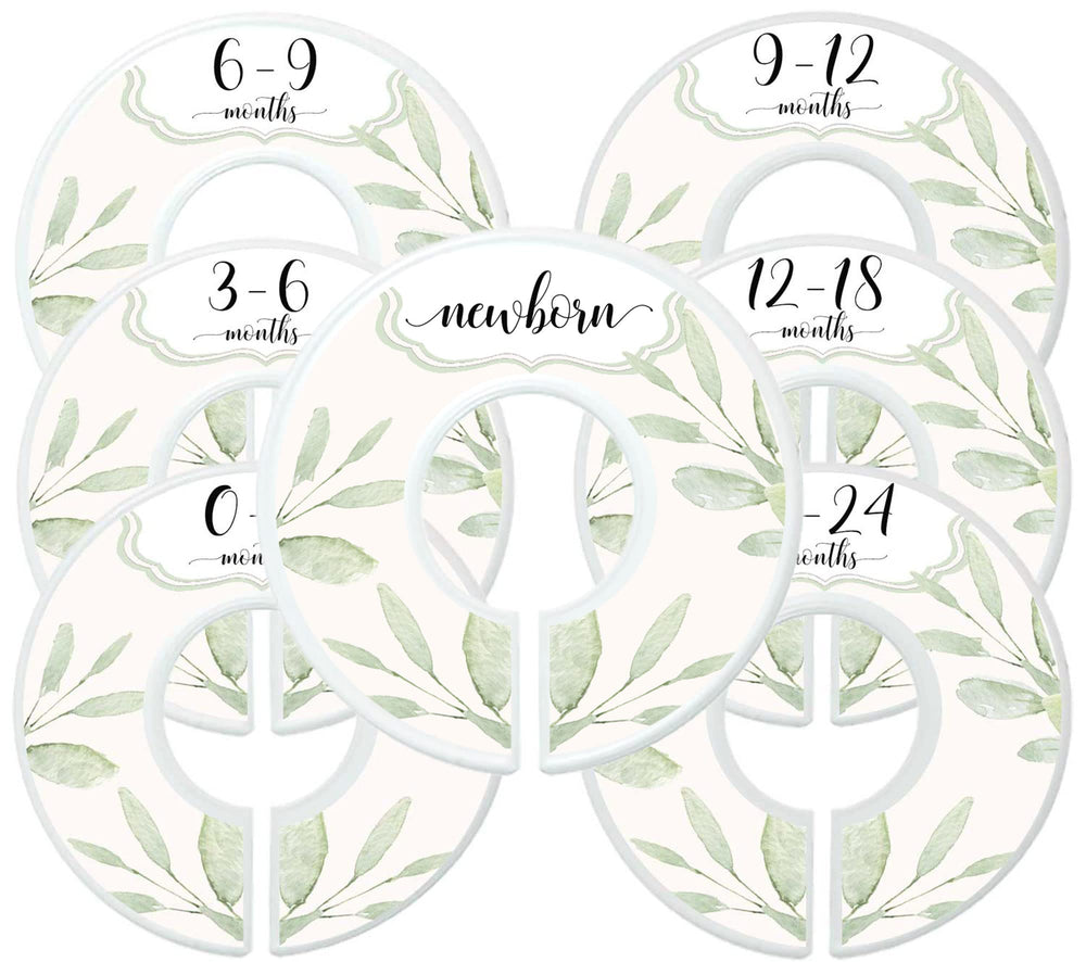 Mumsy Goose baby girl dividers with botanical greenery offer double-sided readability for easy organization.