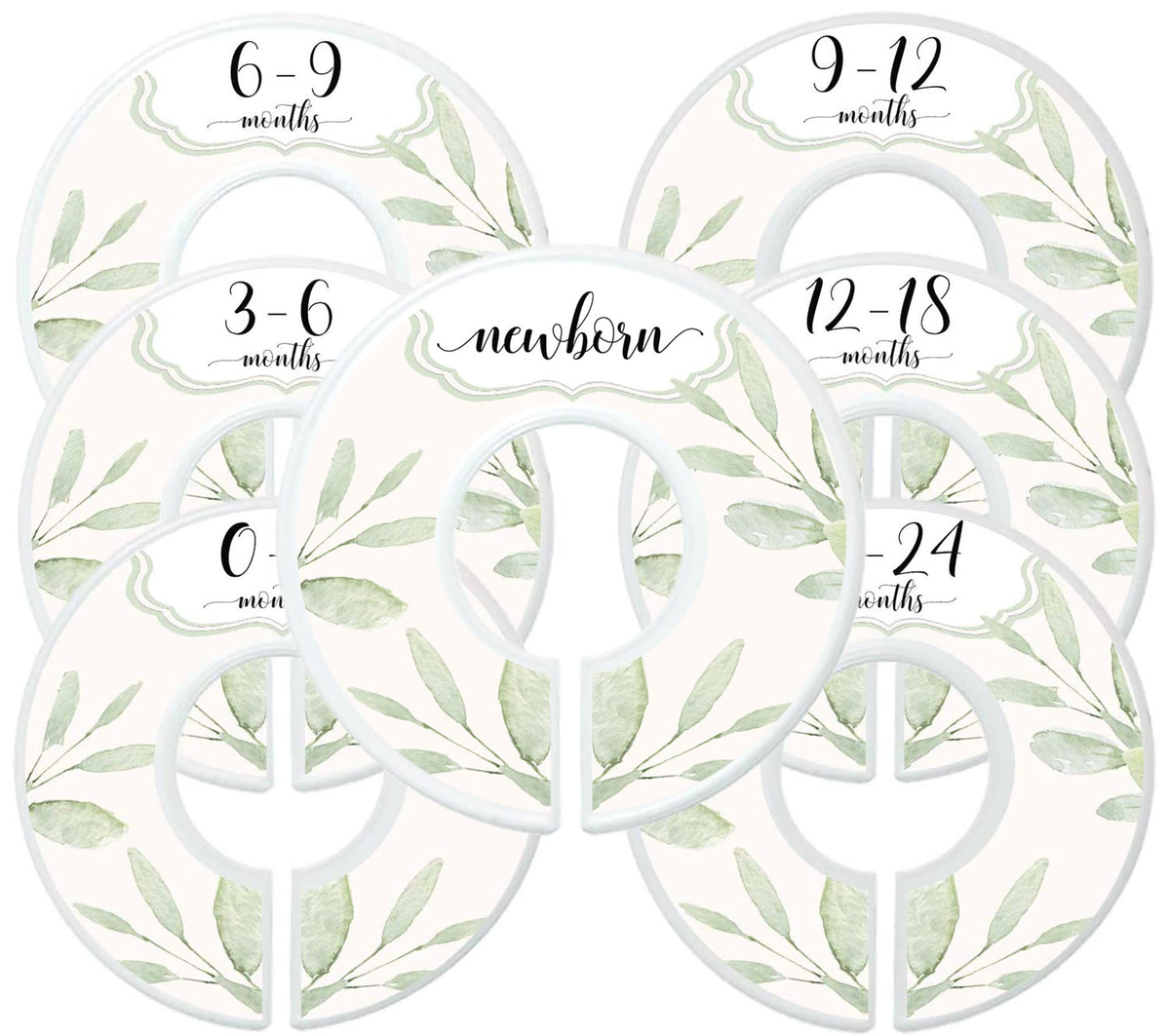 Mumsy Goose baby girl dividers with botanical greenery offer double-sided readability for easy organization.