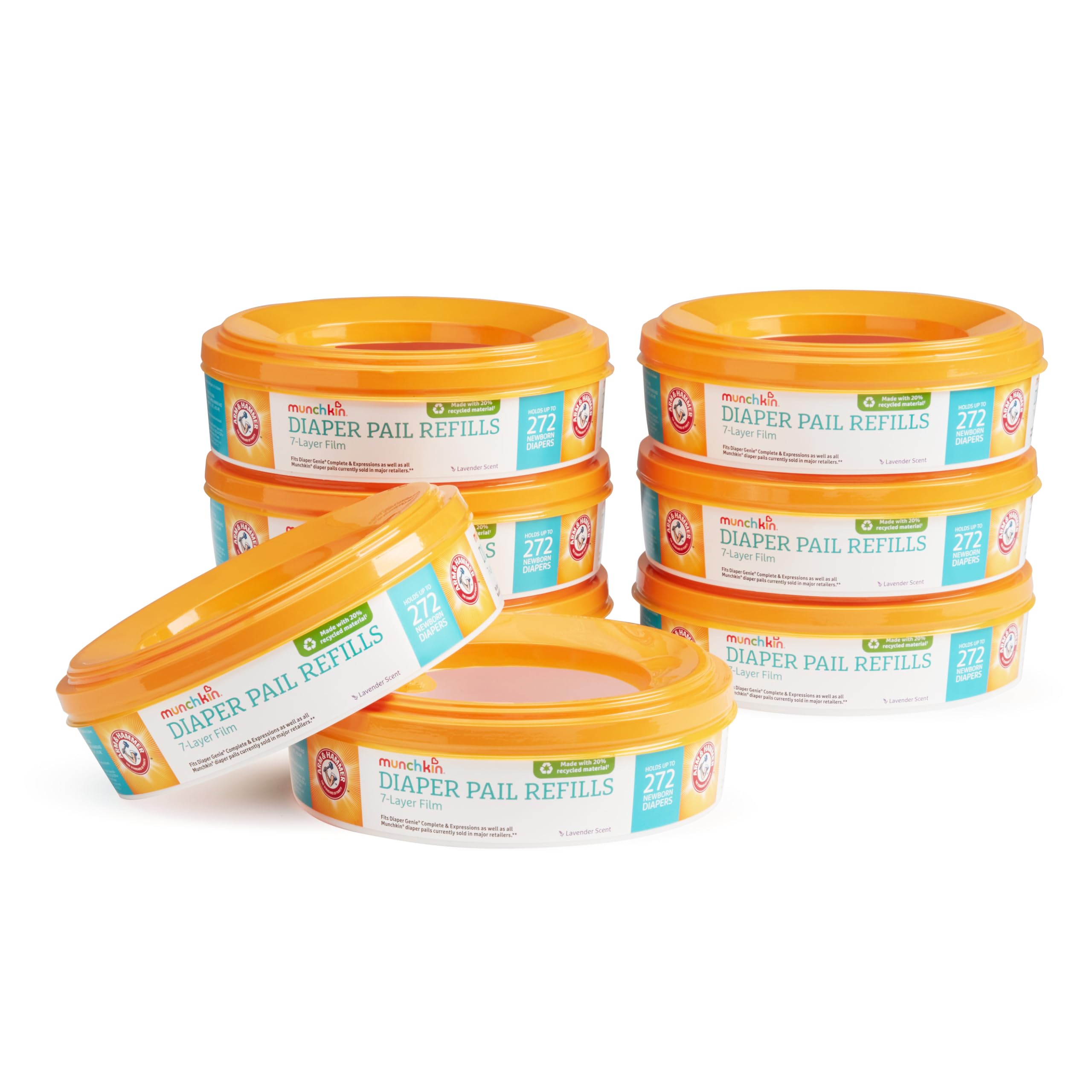 Munchkin Arm & Hammer refill rings—8-pack reduces diaper odors.