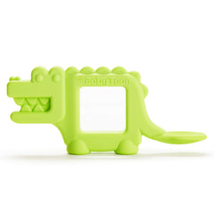 Munchkin Baby Toon Alligator teether-spoon: gentle silicone for soothing gums.