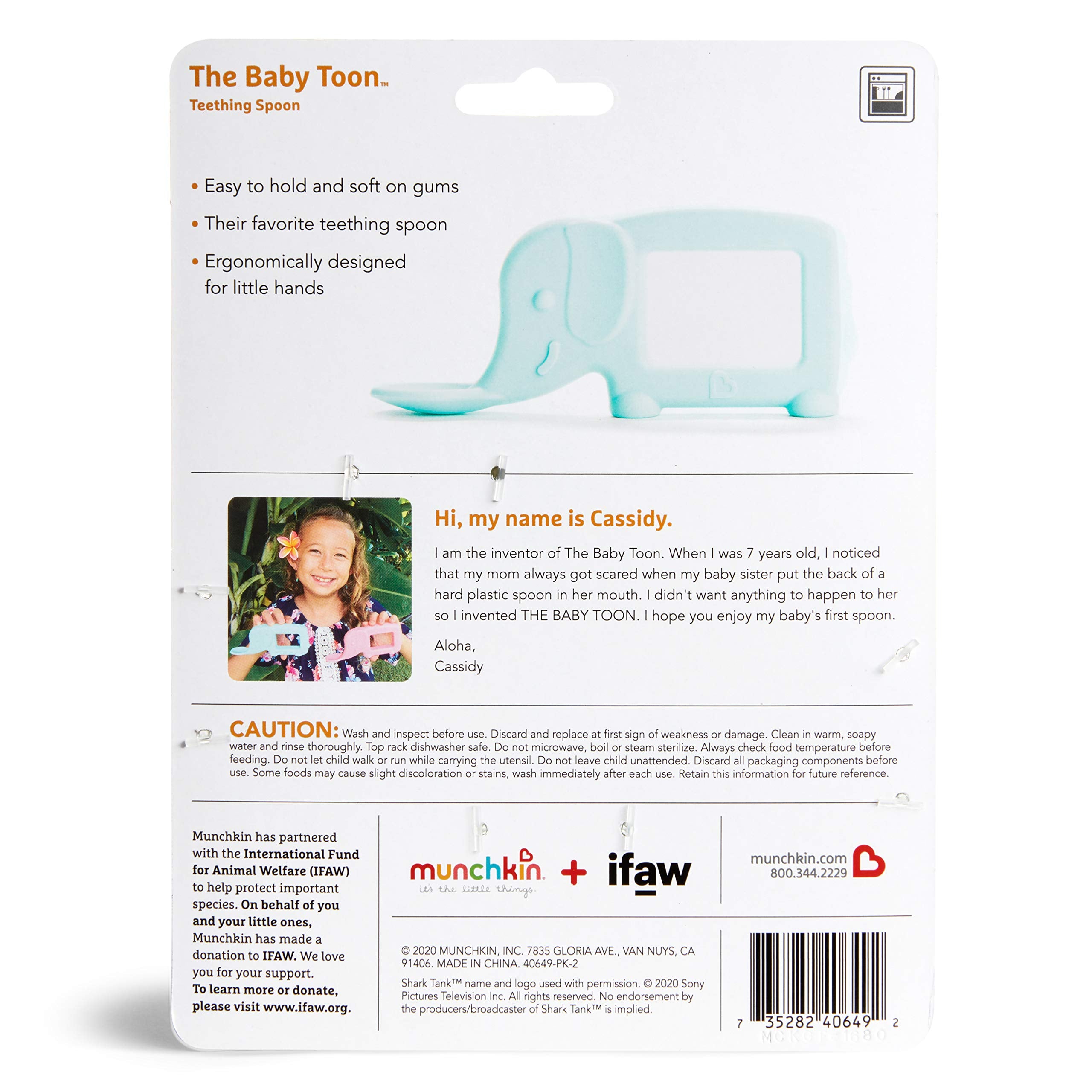 Munchkin Baby Toon elephant shape teether spoon promotes engaging mealtime moments