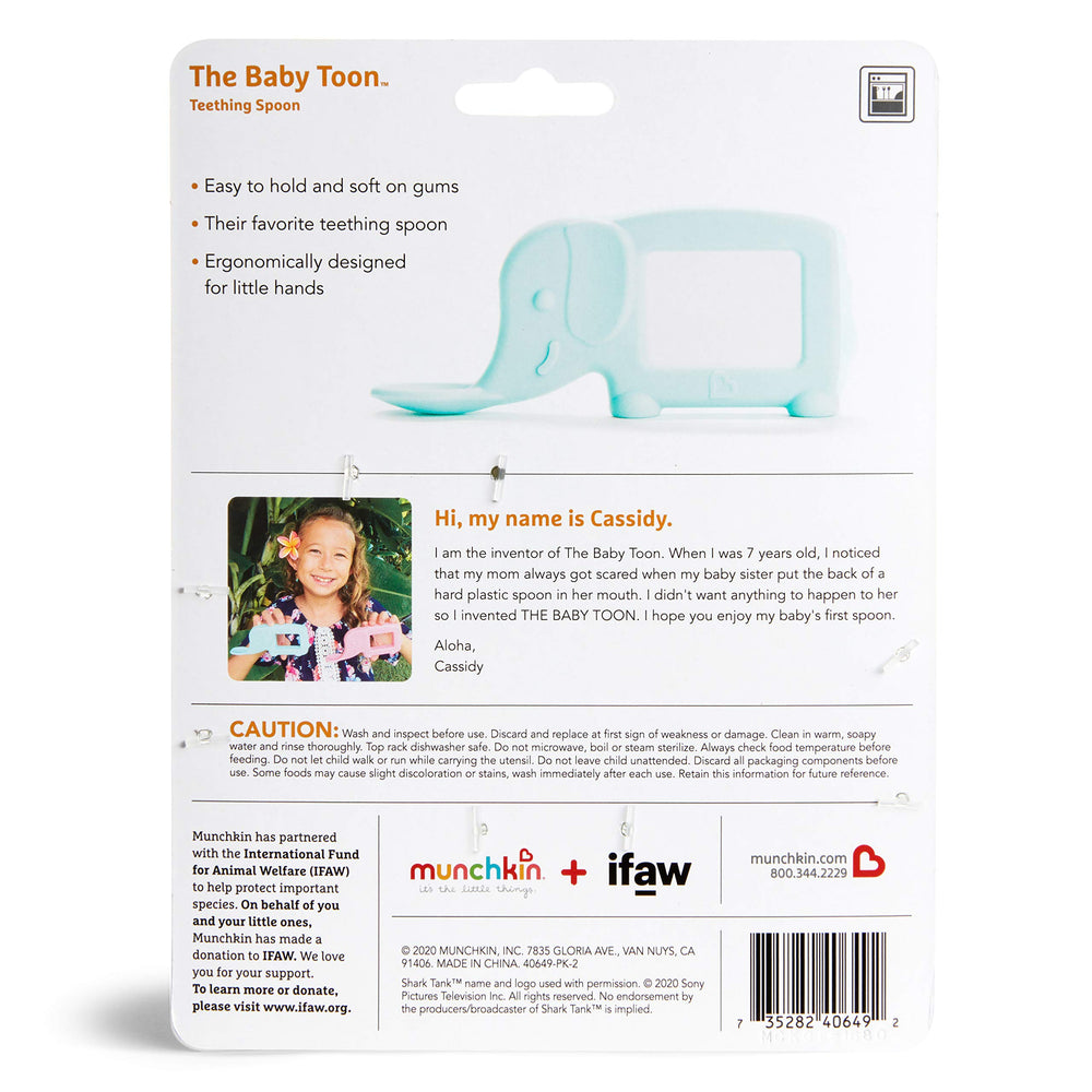 Munchkin Baby Toon elephant shape teether spoon promotes engaging mealtime moments