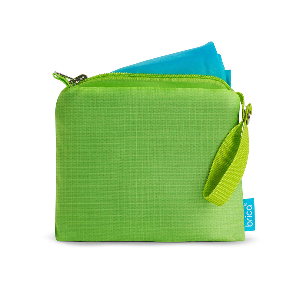 Munchkin Brica Go Play blue-green design complements outdoor settings