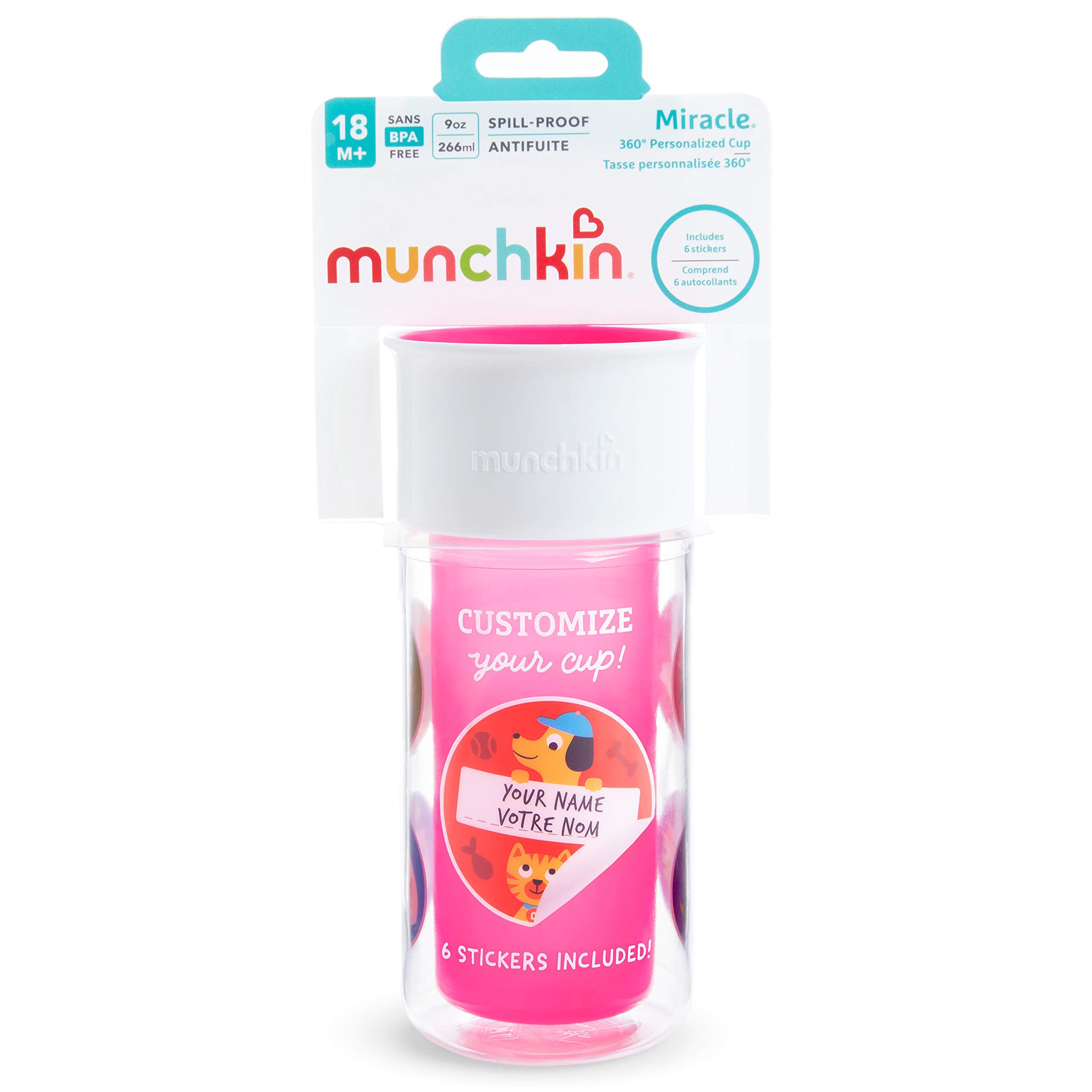 Clear outer container of Munchkin Miracle 360 shows contents at a glance