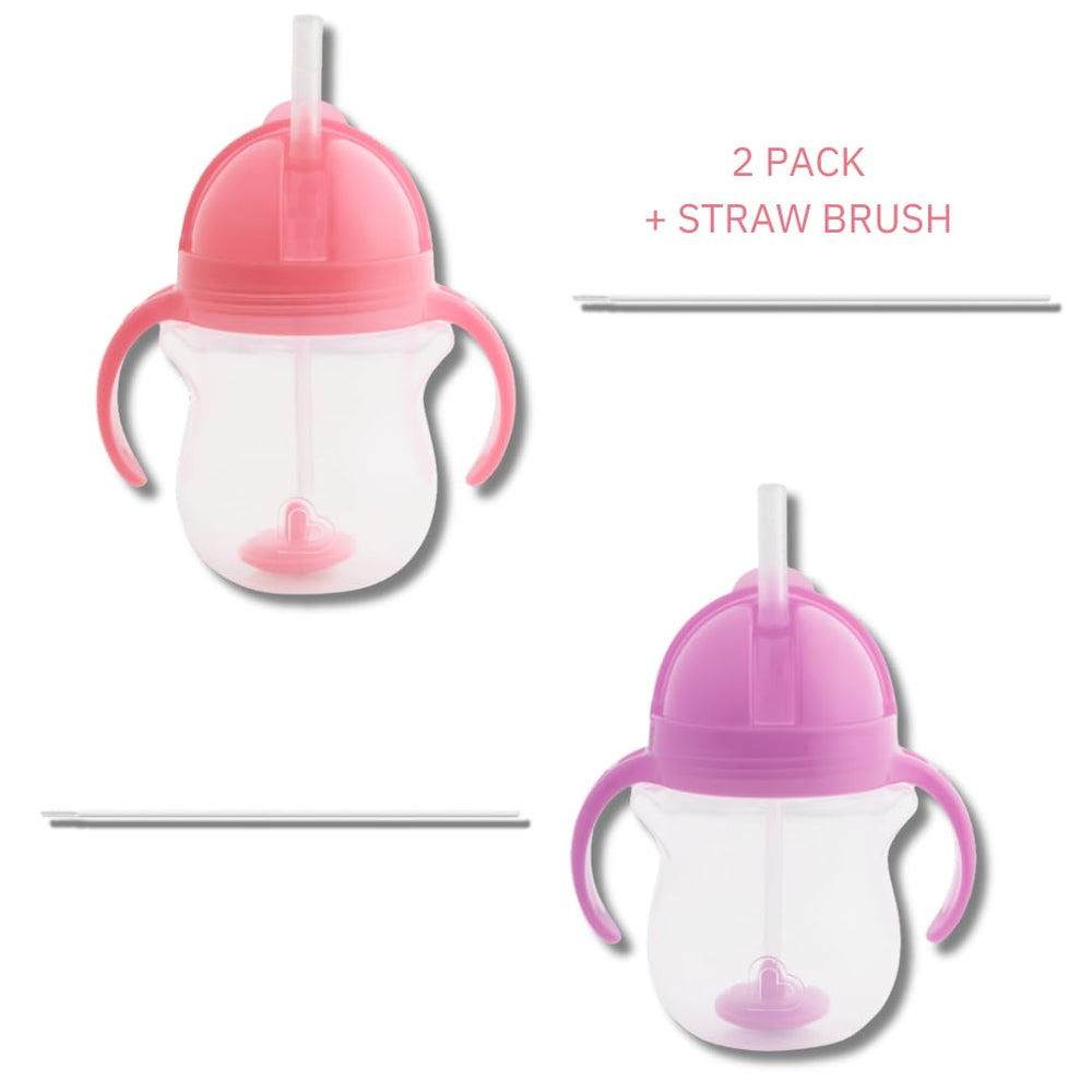 Munchkin easy-grip handles help little hands learn independence.