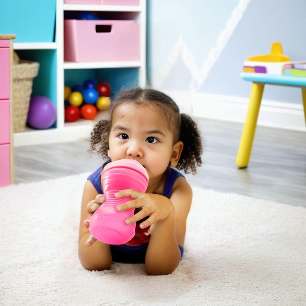 Munchkin Mighty Grip Sippy Cup Rose, packaging shot, ready for purchase.