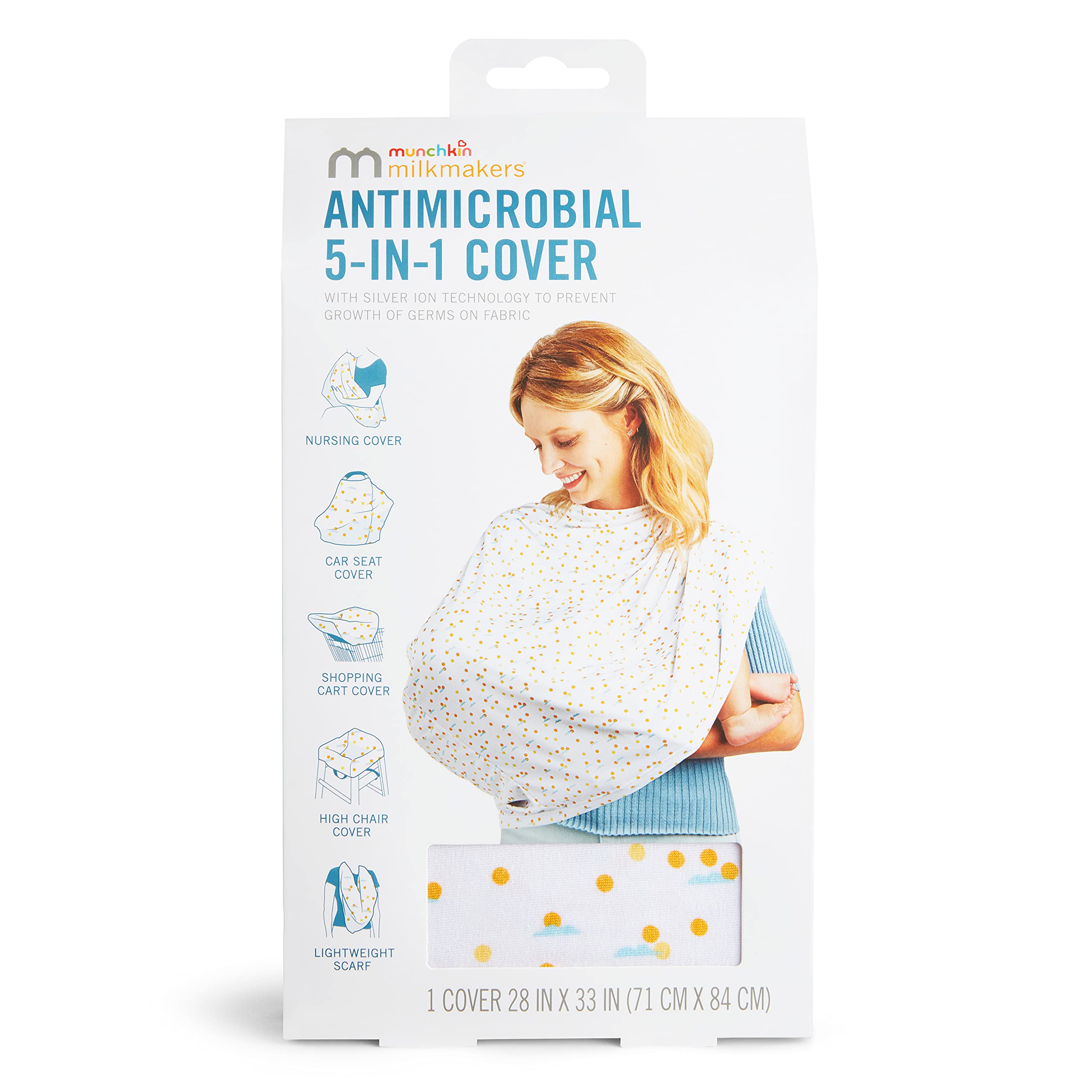 Munchkin Milkmakers 5-in-1 cover offers privacy bubble while feeding in public.