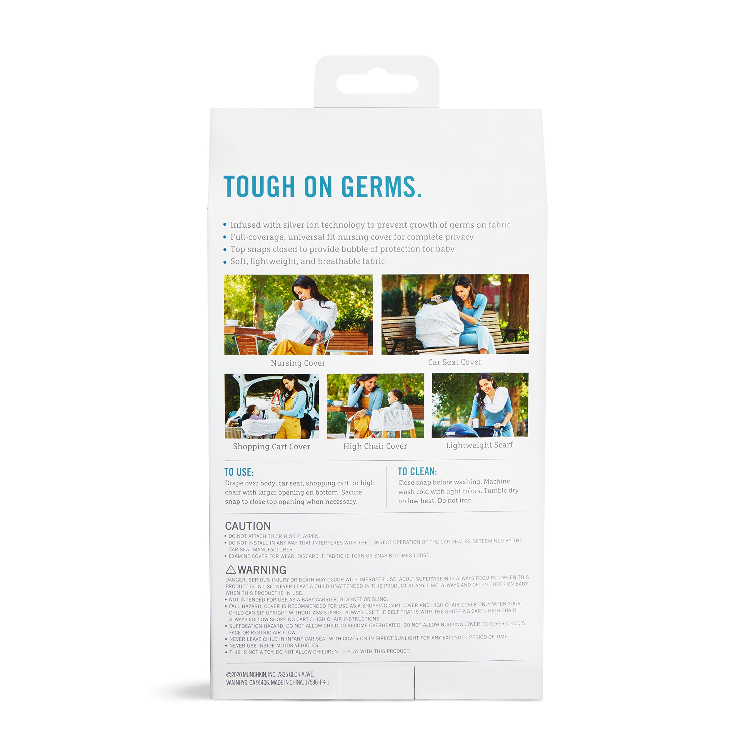 Top snap on the Munchkin Milkmakers cover secures protection when using a carrier.