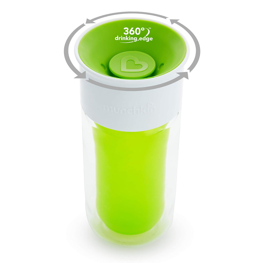 BPA-free Munchkin Miracle 360 cup for toddlers 18 months and up.