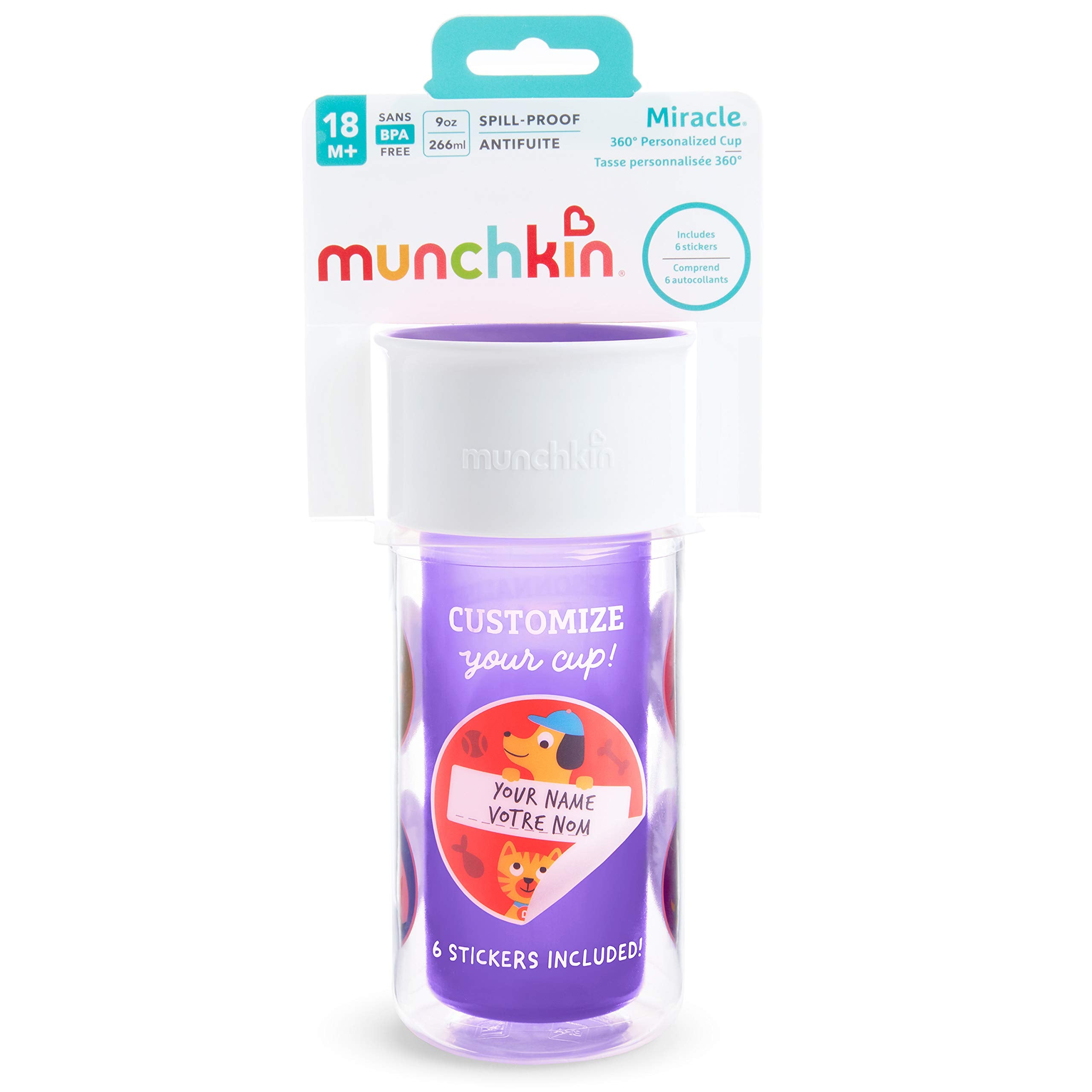 BPA-free Munchkin 360 cup designed for toddlers 18 months and up