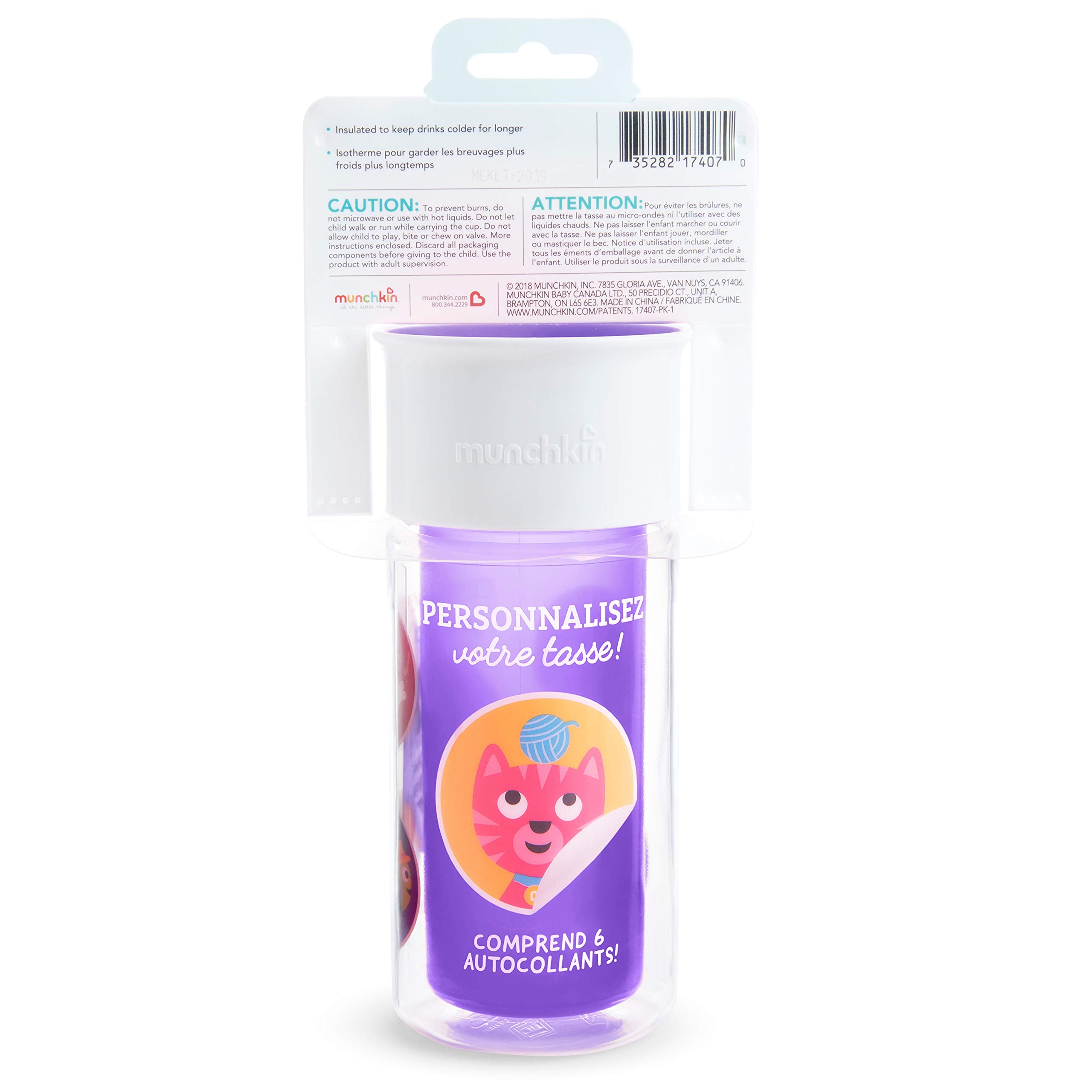 Compact design of Munchkin Miracle 360 cup fits lunch bags