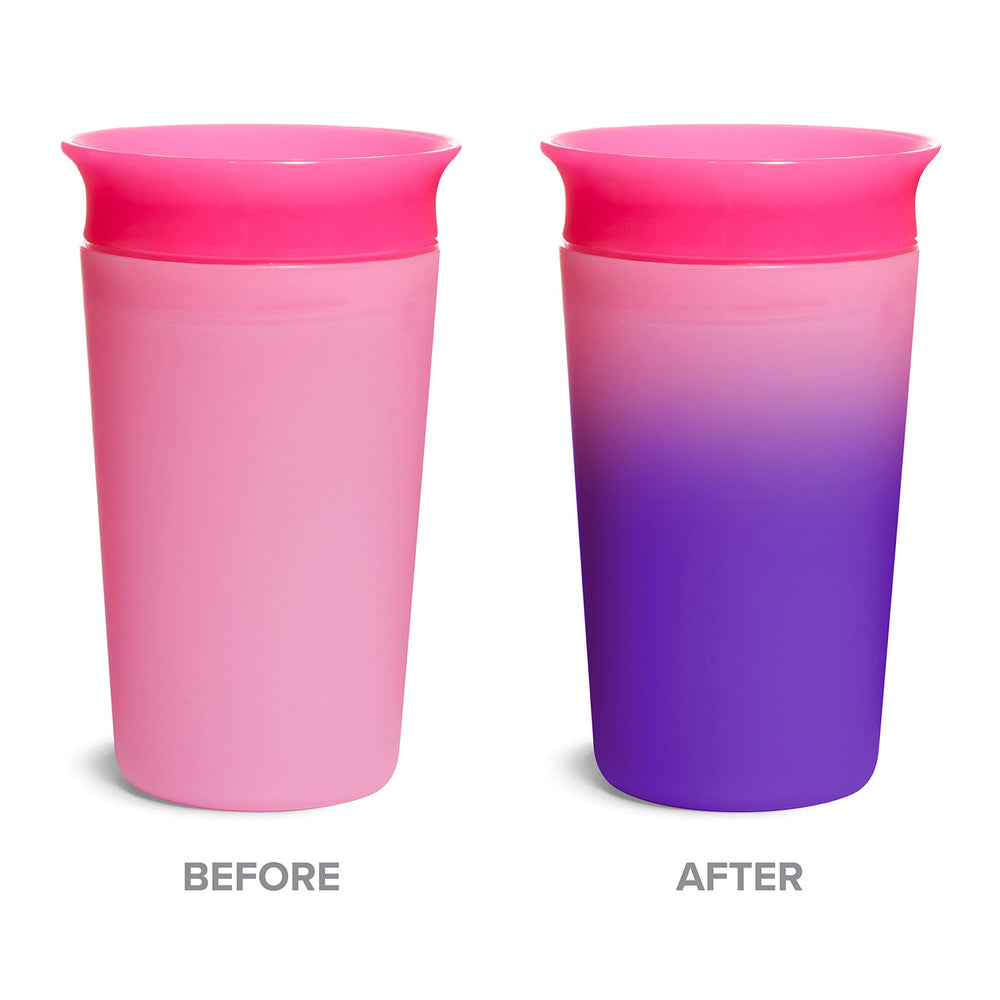 Munchkin Miracle 360 spill-proof spoutless cup supports easy sipping with no spills.