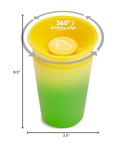 Munchkin Miracle 360 toddler cup ideal for color surprises during cold drinks.