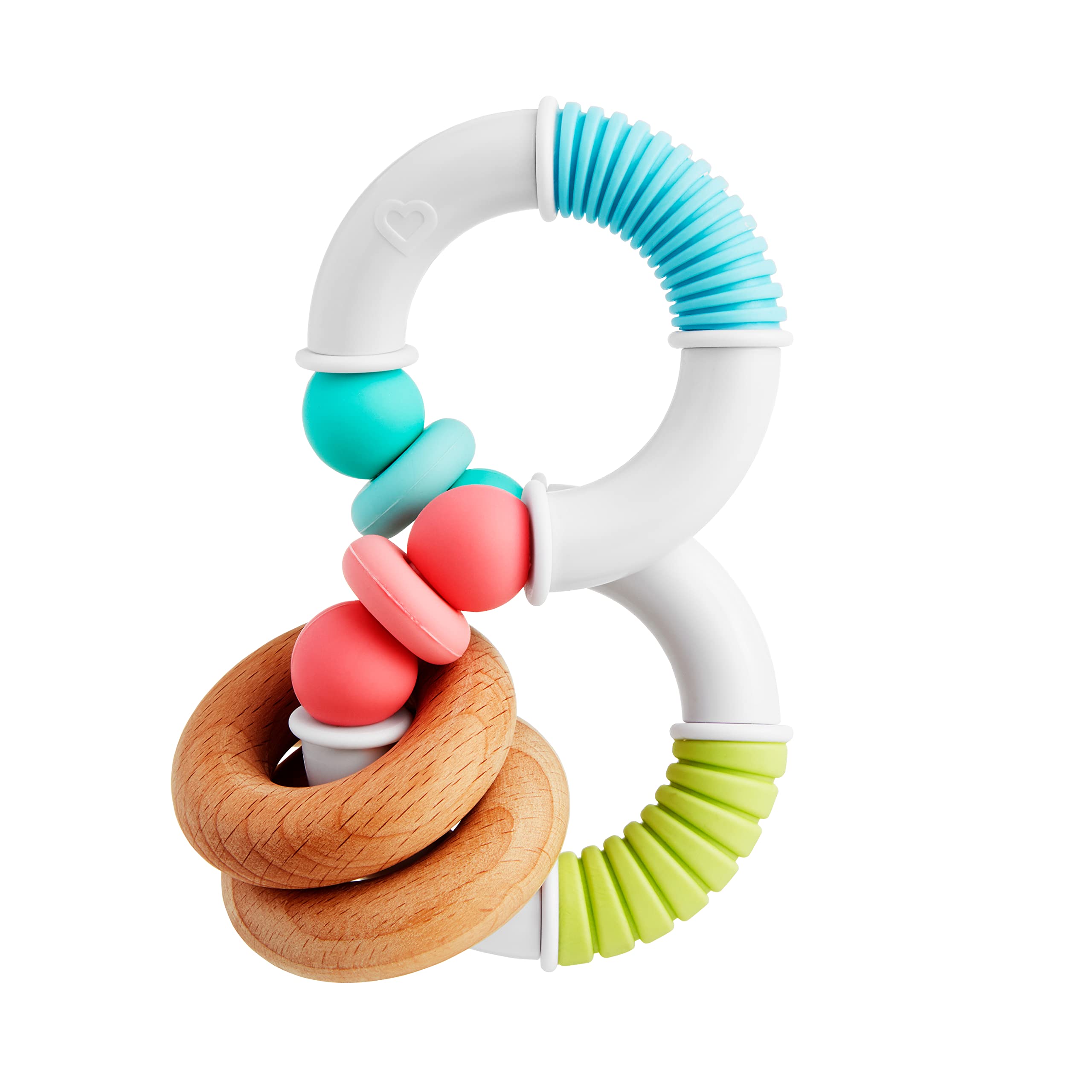 Munchkin Sili Twisty wood beads rattle adds playful sensory feedback