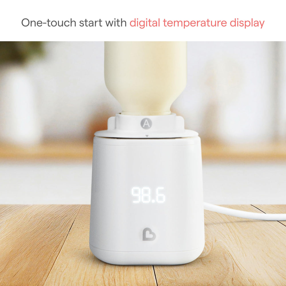 Munchkin Simple Touch reads 98.6°F for precise warming