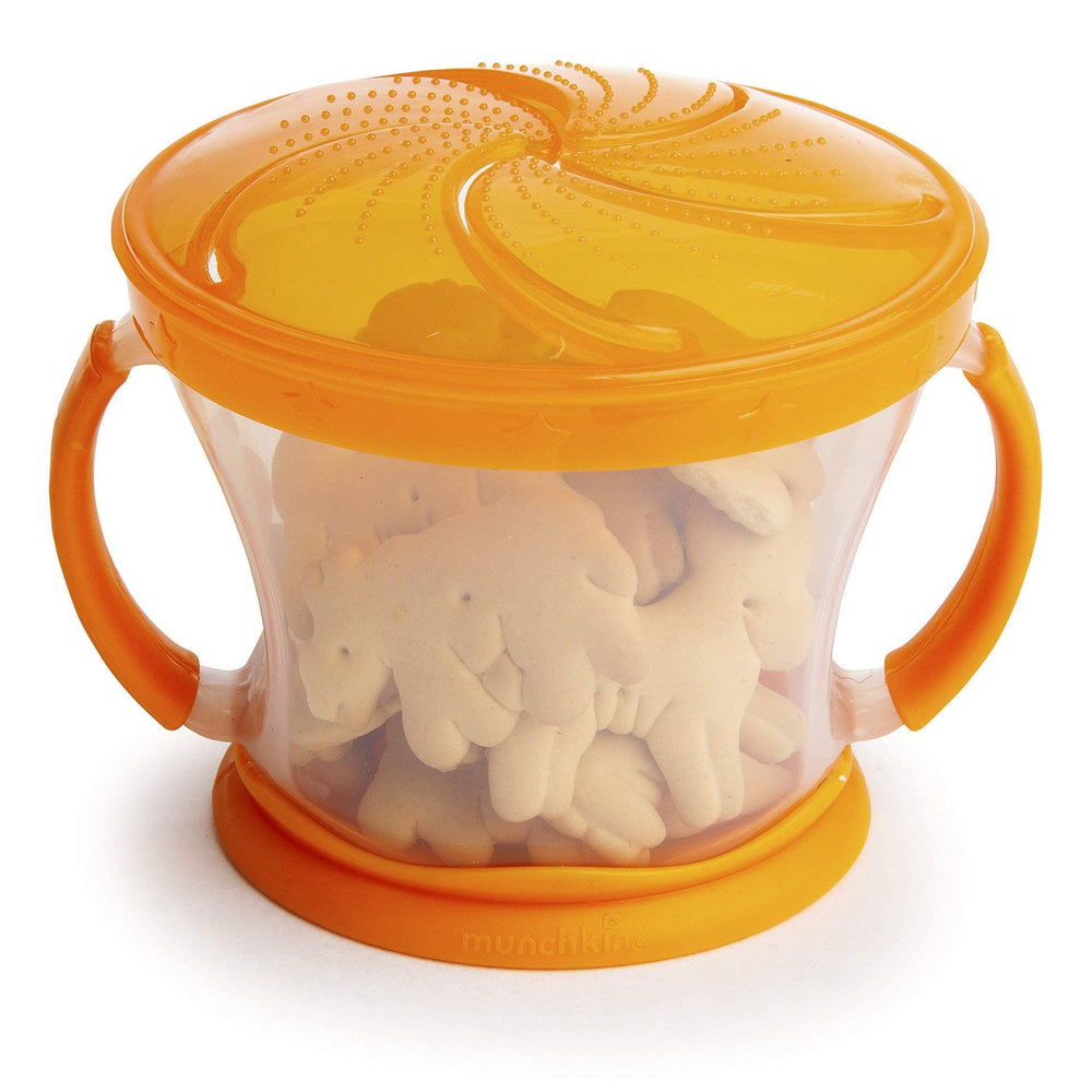 Munchkin Snack Catcher includes name-label area for kid.
