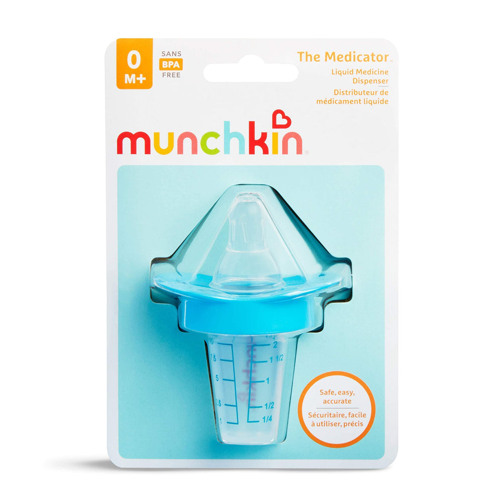 Munchkin The Medicator blue sterilizable nipple for safe cleaning between uses.