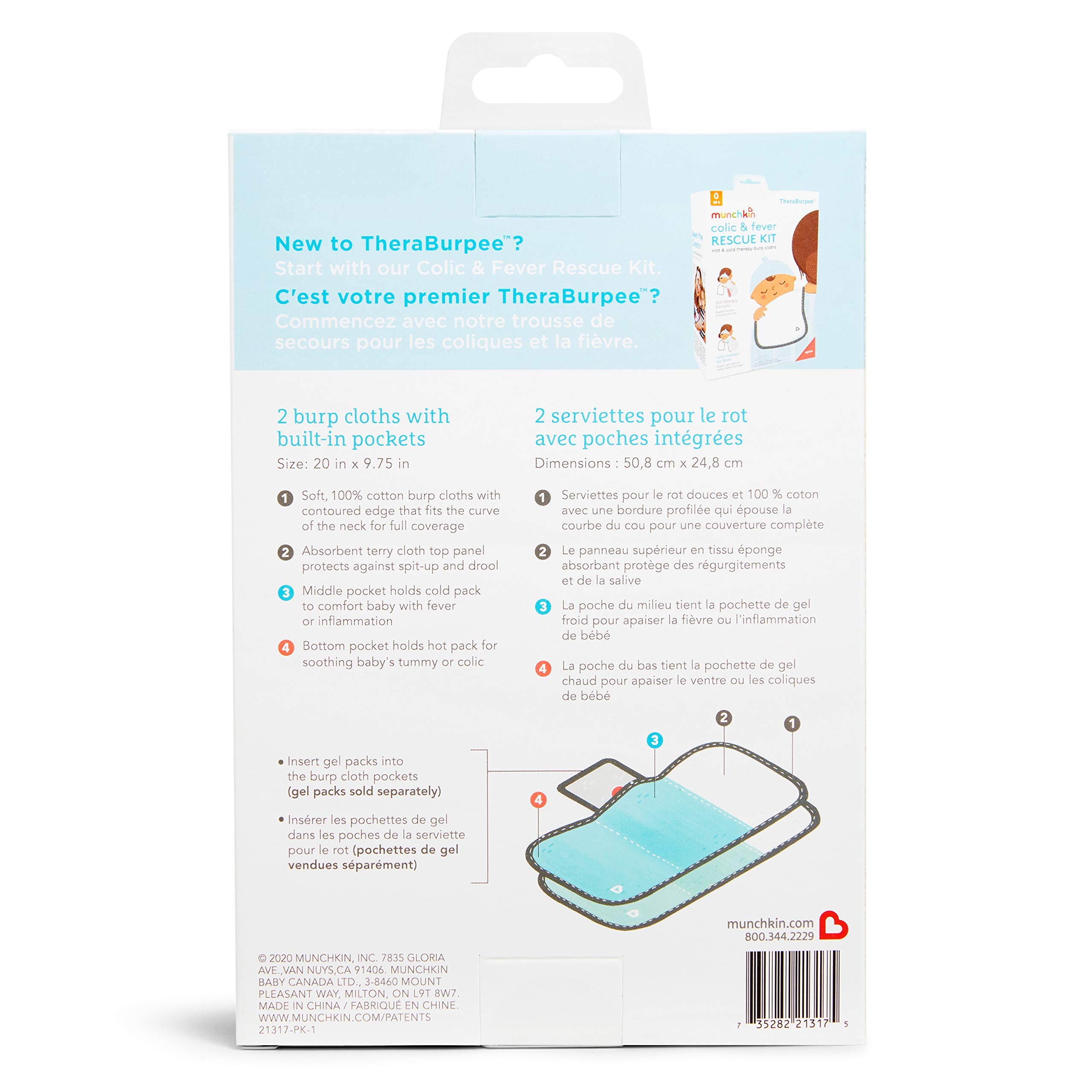 Munchkin TheraBurpee ready to pair with Colic & Fever Rescue Kit.