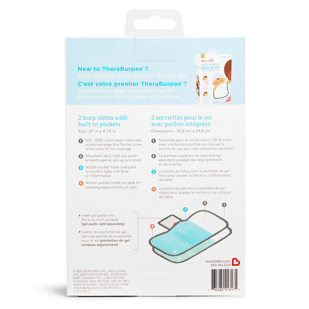 Munchkin TheraBurpee ready to pair with Colic & Fever Rescue Kit.