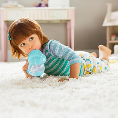 Munchkin Weighted Straw Cup easy-grip-handles aid small hands learning to hold securely.