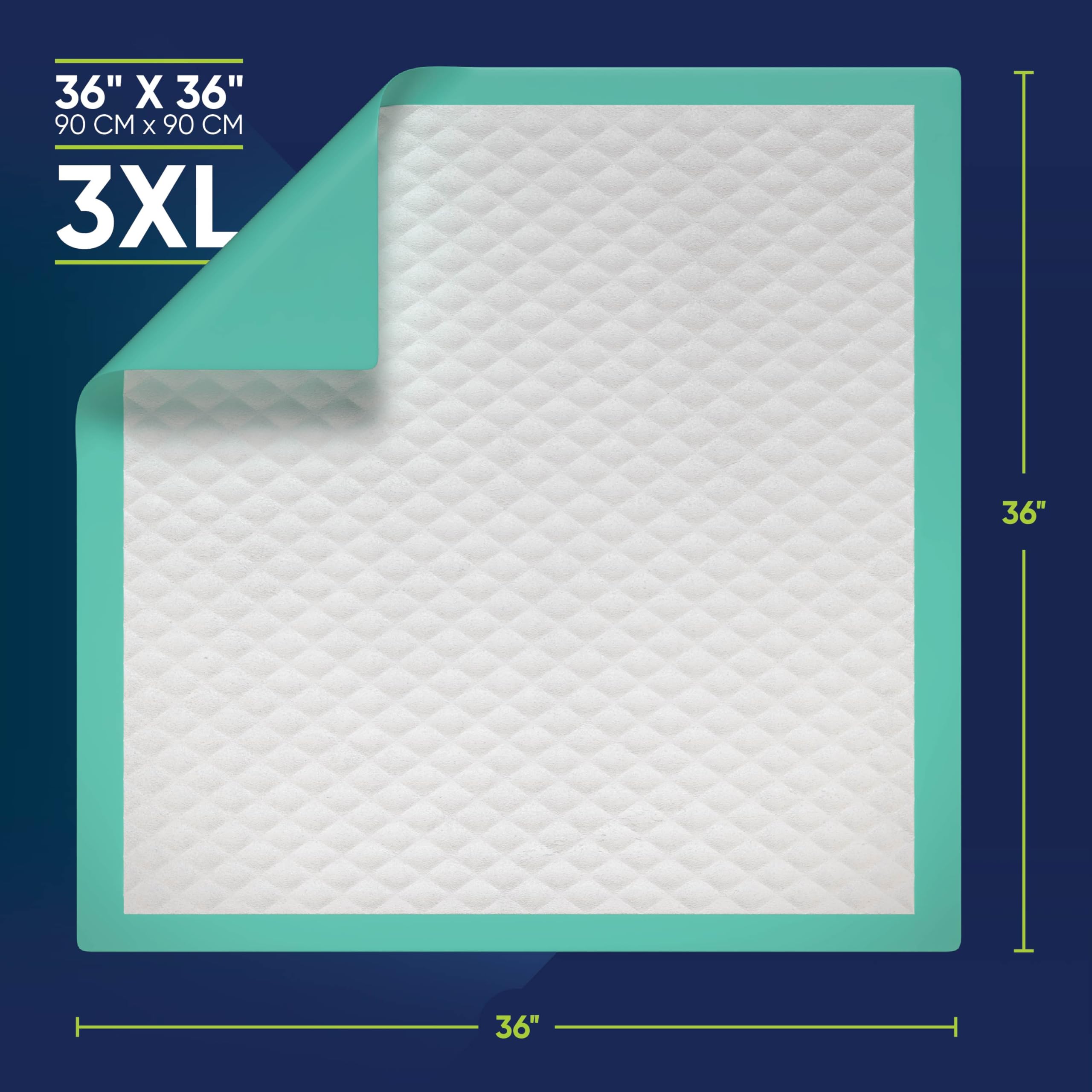 Munfix chux pad features waterproof backing for quick liquid containment.