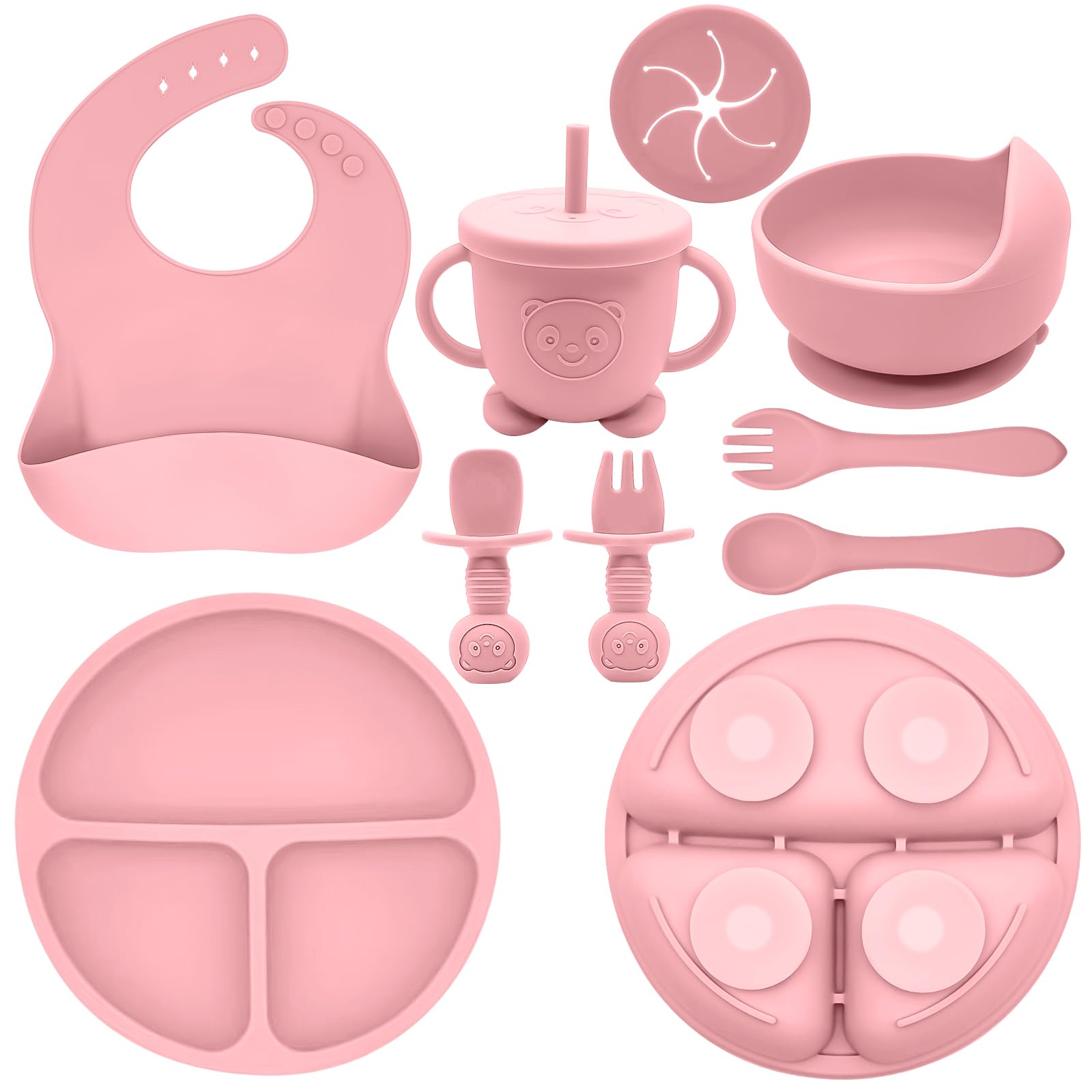 Munlinder silicone baby feeding set suction bowl with divider for mess-free meals
