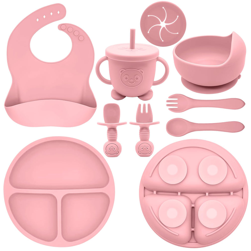 Munlinder silicone baby feeding set suction bowl with divider for mess-free meals