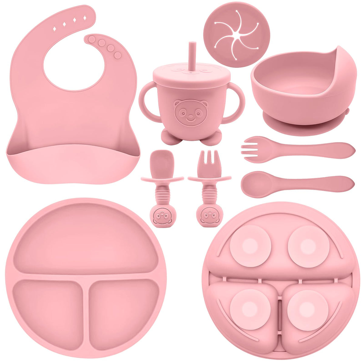 Munlinder silicone baby feeding set suction bowl with divider for mess-free meals
