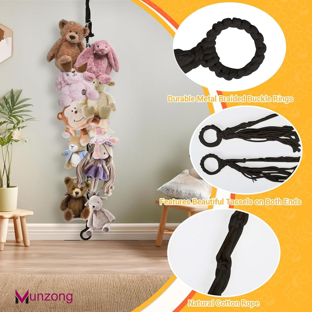 Munzong stuffed animal hammock display adds versatile storage and decor.