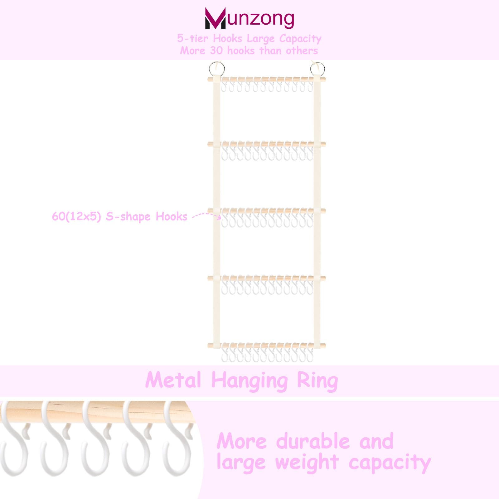 Munzong wall hanging rack in nursery keeps items within reach