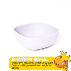 Muqee Peeko baby-led weaning bowl with suction base for mess-free dining.