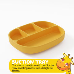 Muqee Peeko baby suction bowl staying in place for self-feeding